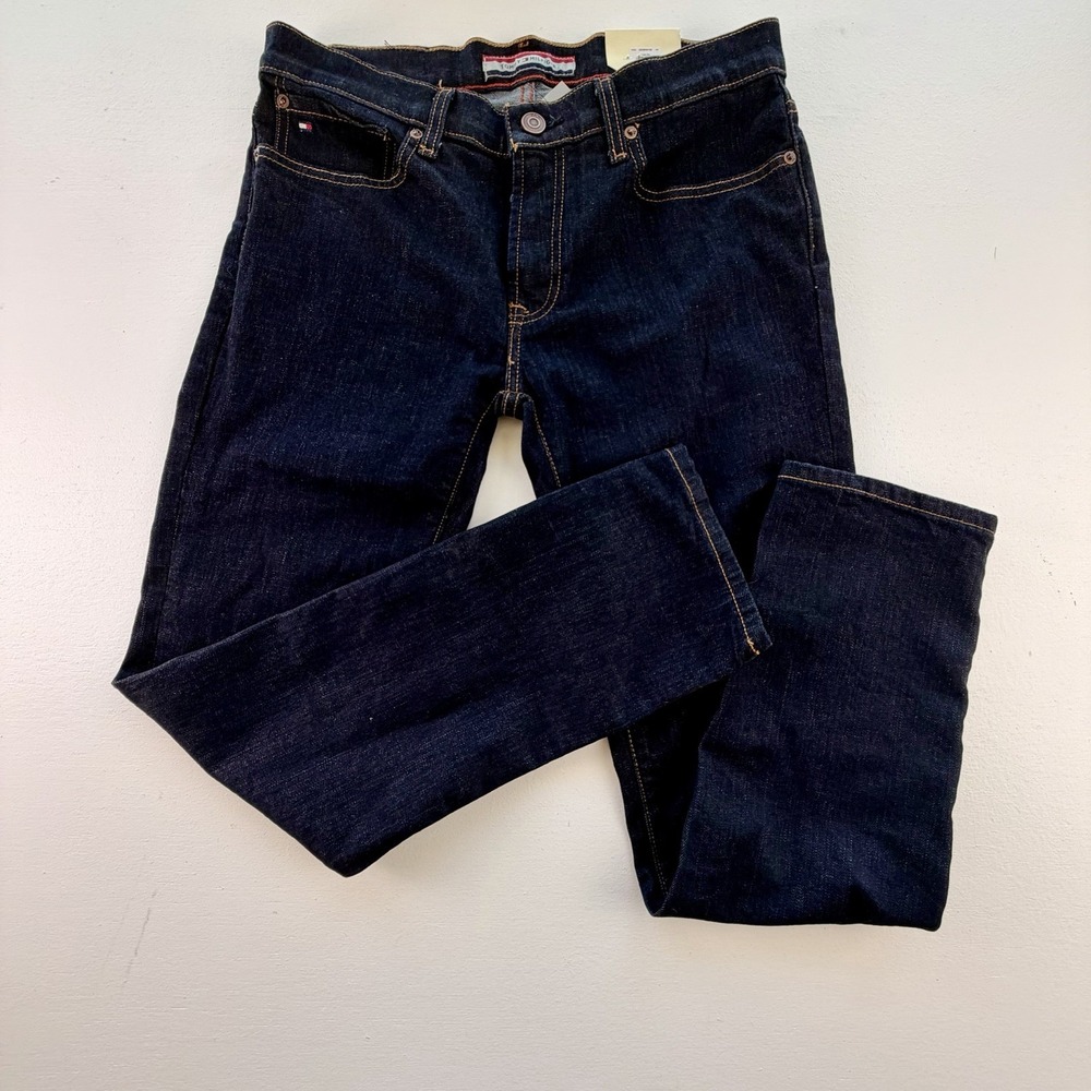 Tommy Hilfiger 30X30 Men's Straight Leg Slim Jeans - Dark Wash NEW